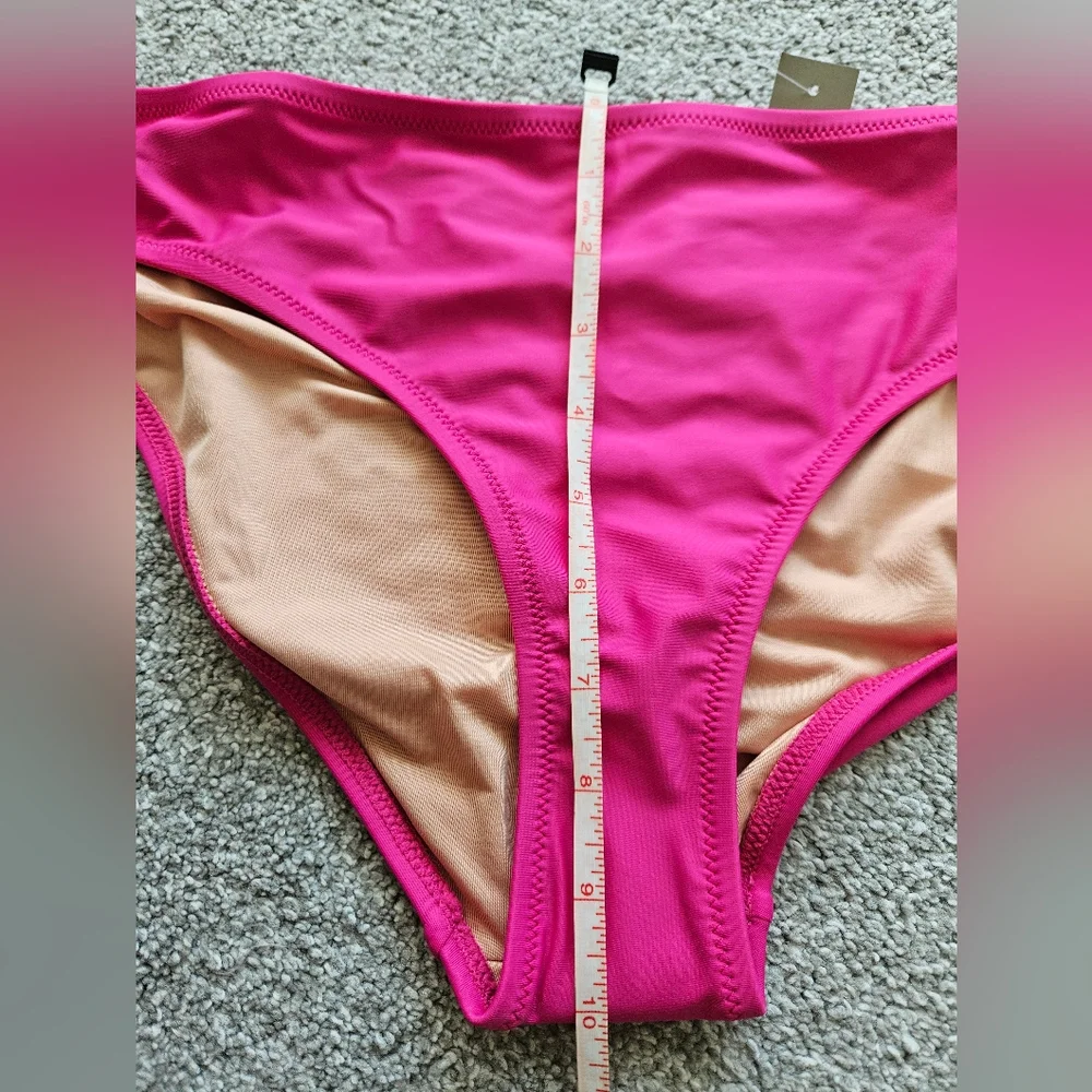 J.Crew Hipster Full Coverage Mid Rise Bikini Bottom, Xl, Pink